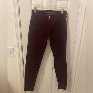 American Eagle 360 Super Stretch corduroy pants; US size 2; maroon